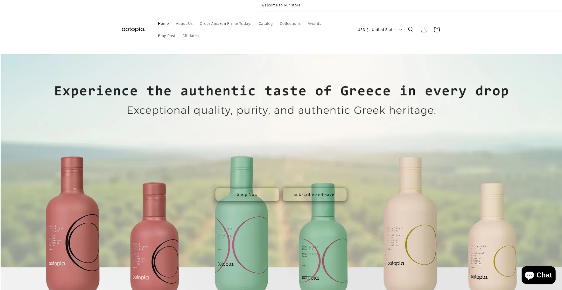 Website screenshot of Ootopiausa.com