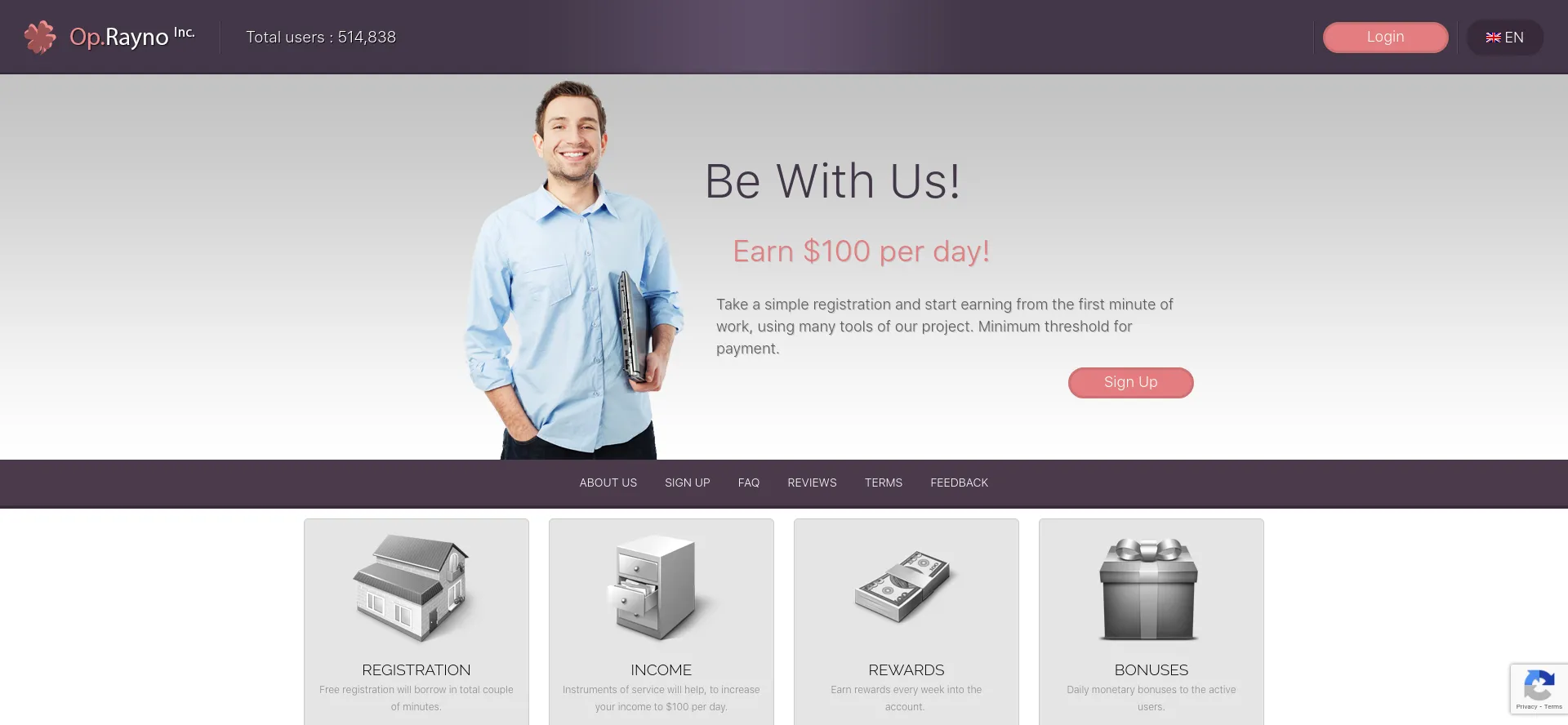 Website screenshot of Op.rayno.net