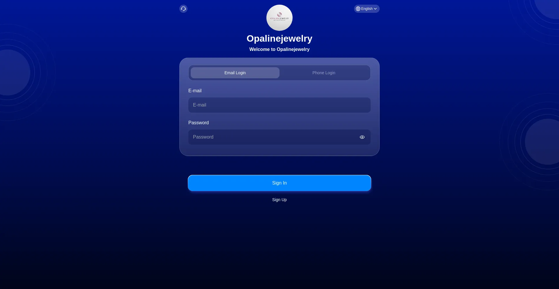 Website screenshot of Opalinejewelry.world