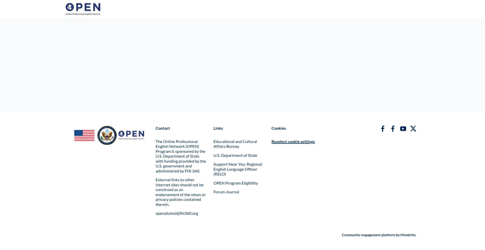 Website screenshot of Openenglishcommunity.org