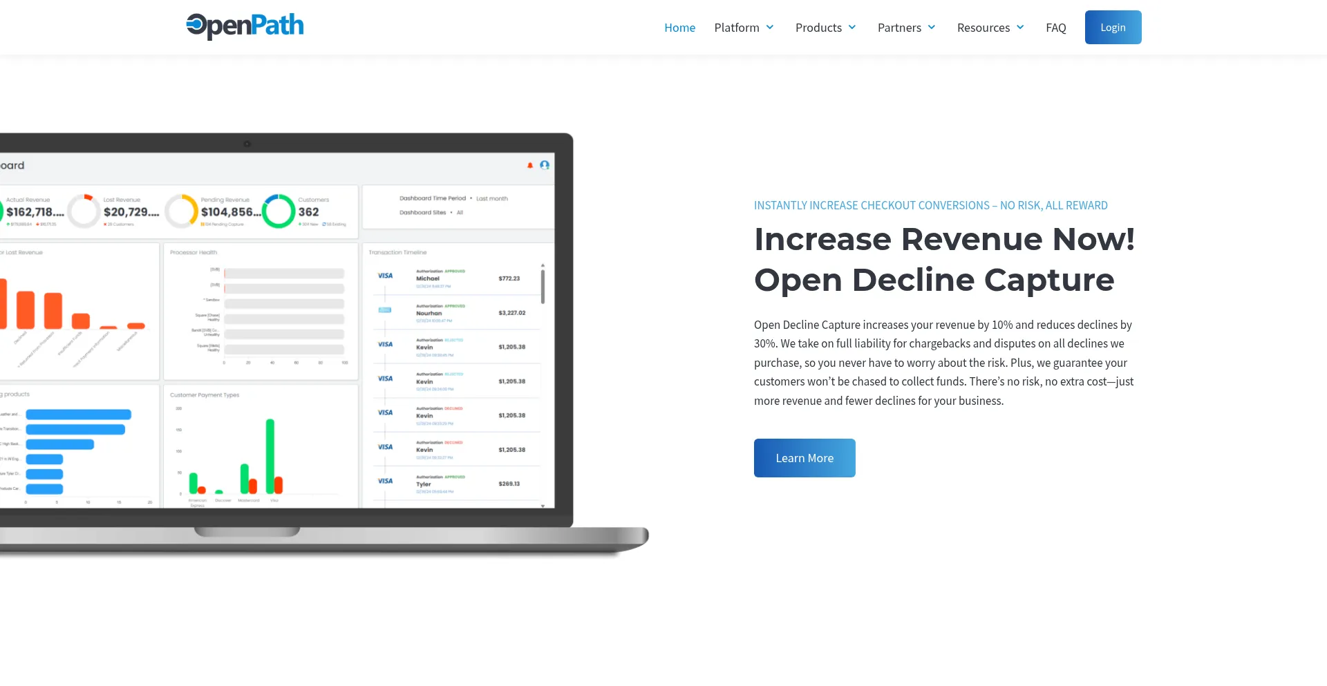 Website screenshot of Openpath.io