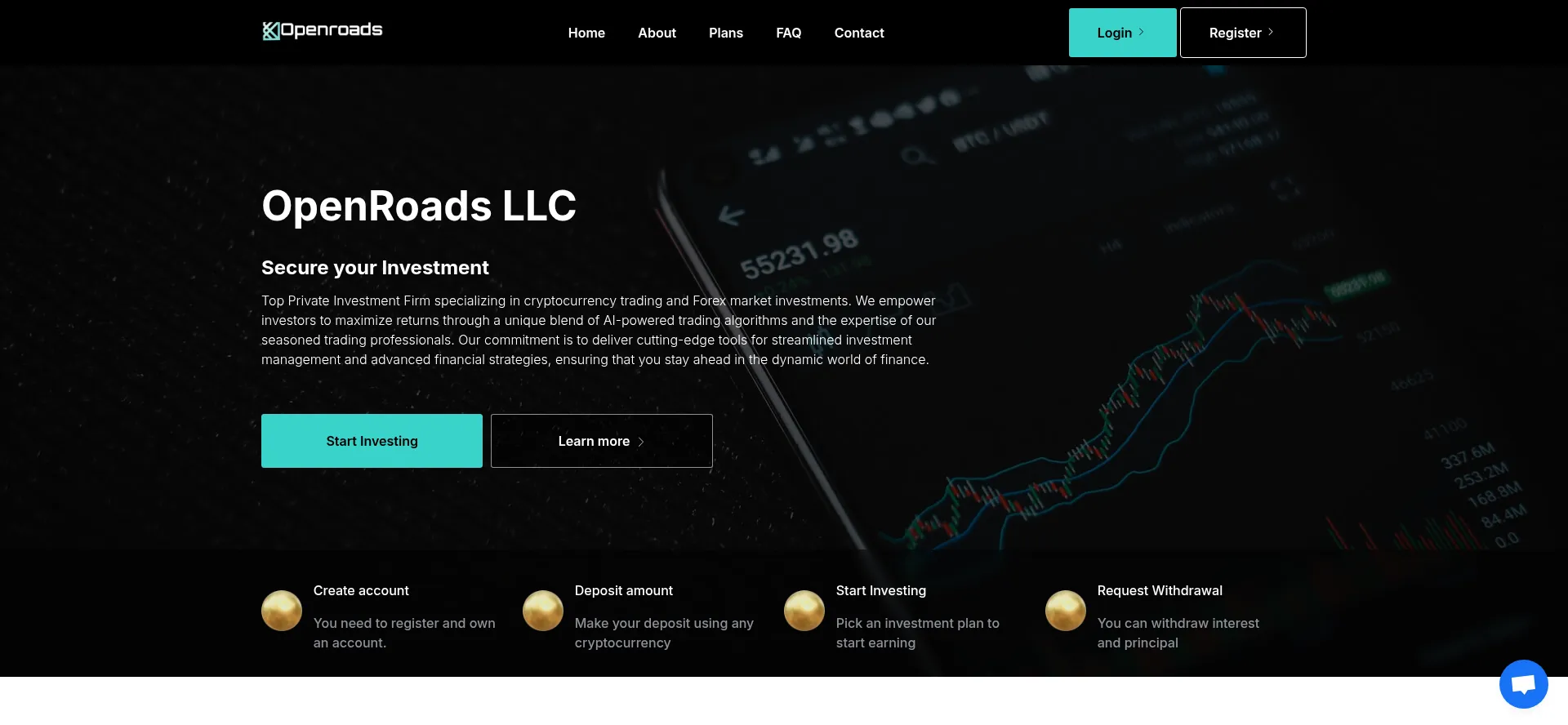Website screenshot of Openroadsllc.org