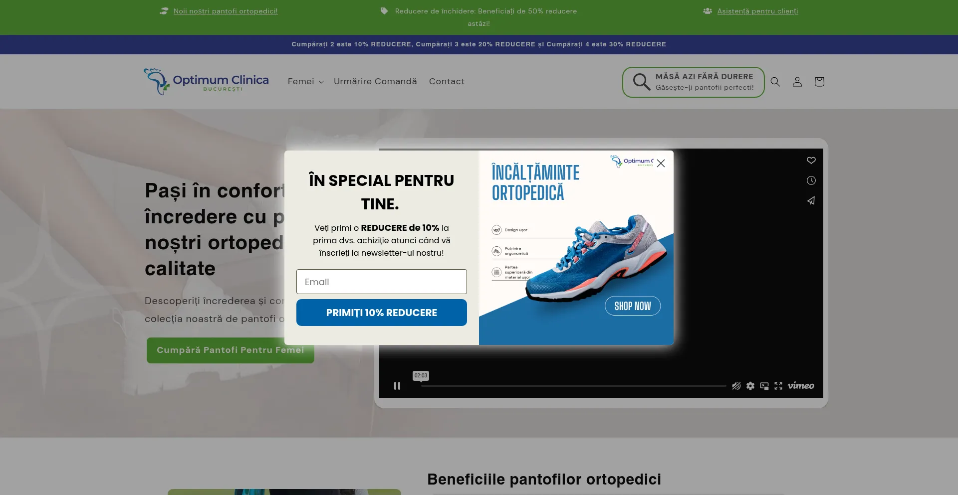 Website screenshot of Optimumclinica.com