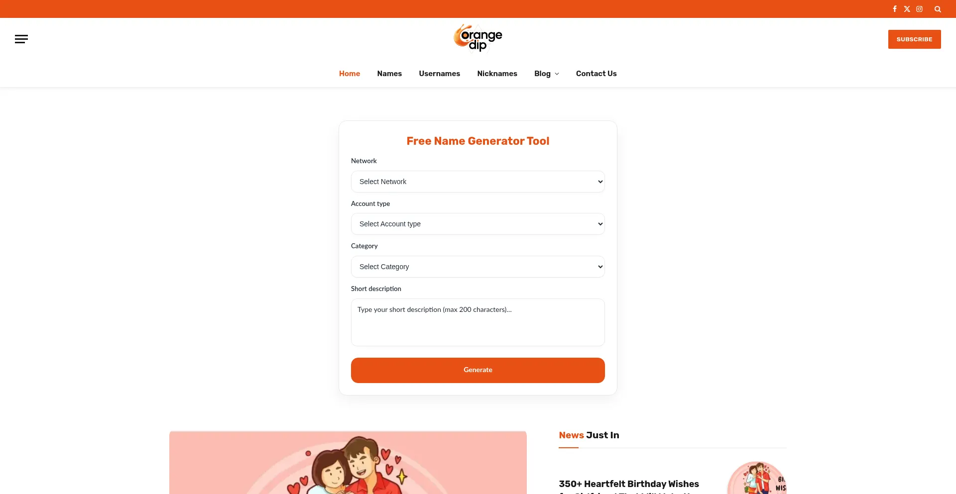 Orangedip.com Screenshot
