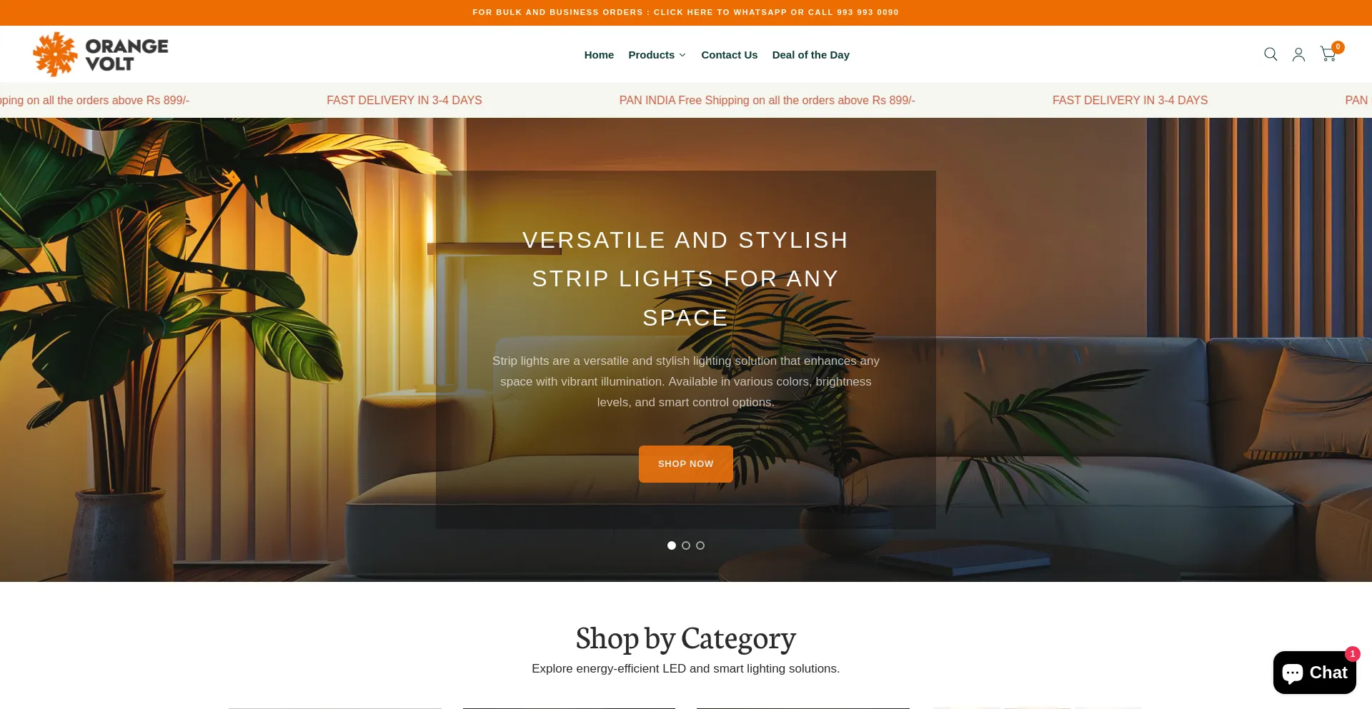 Website screenshot of Orangevolt.in
