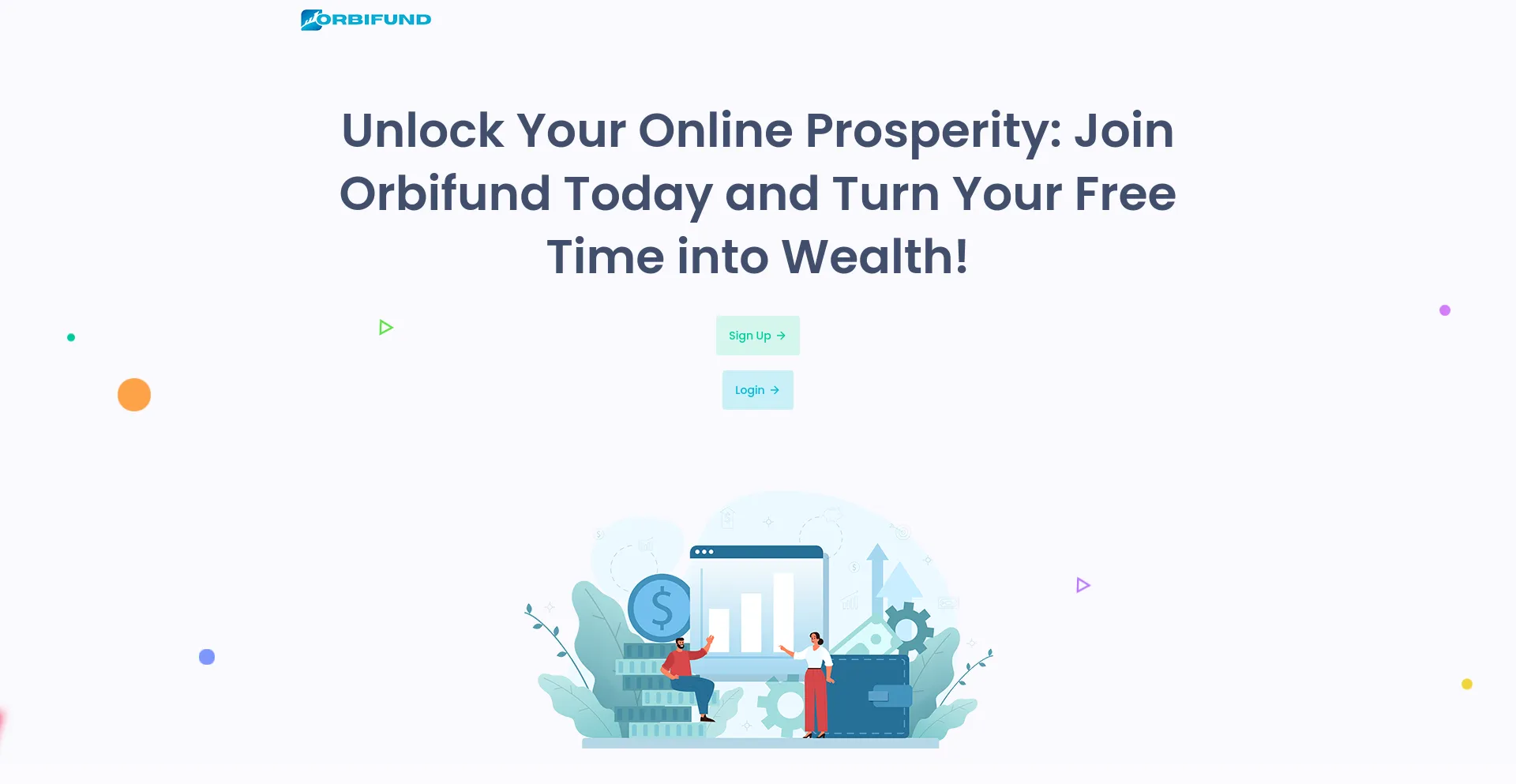 Website screenshot of Orbifund.com
