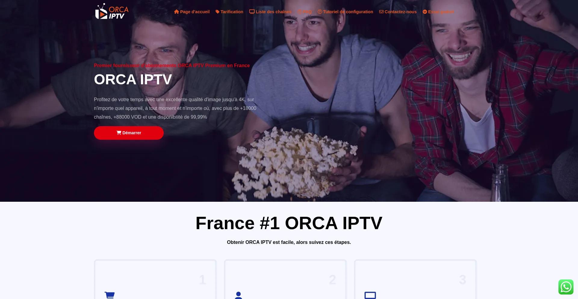 Orcaiptv.fr Screenshot