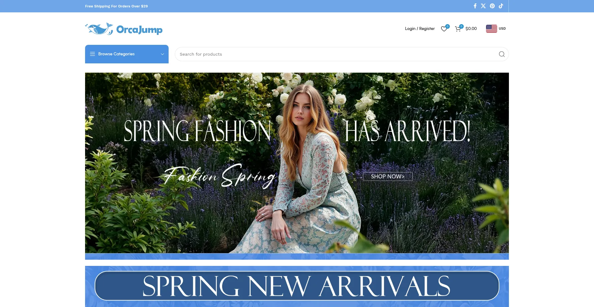 Website screenshot of Orcajump.com