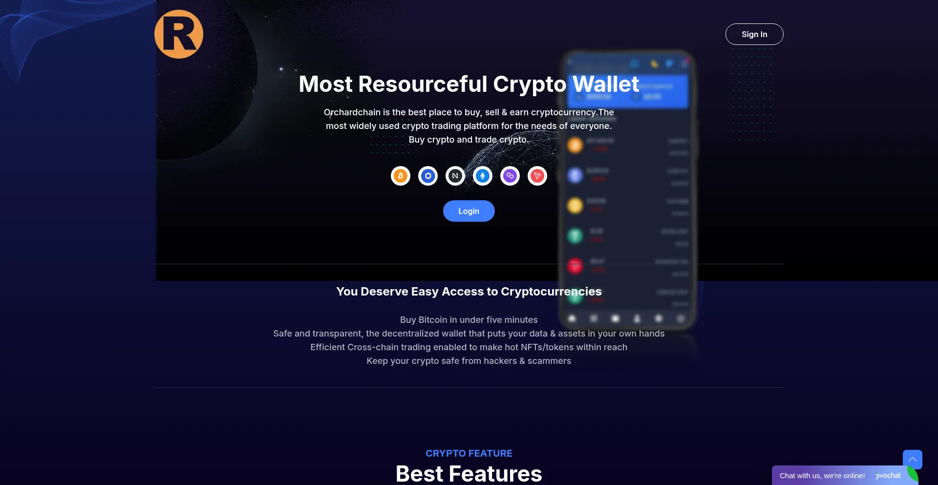 Website screenshot of Orchardchain.net