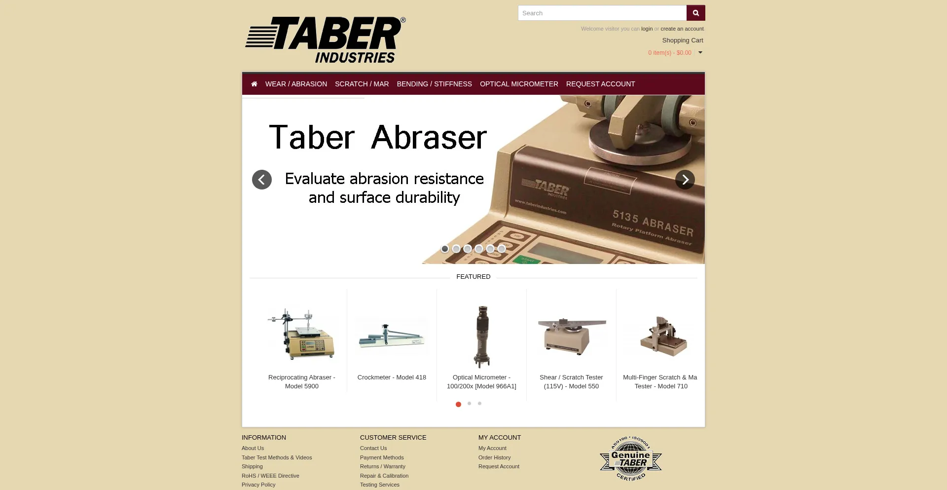 Website screenshot of Ordertaber.com