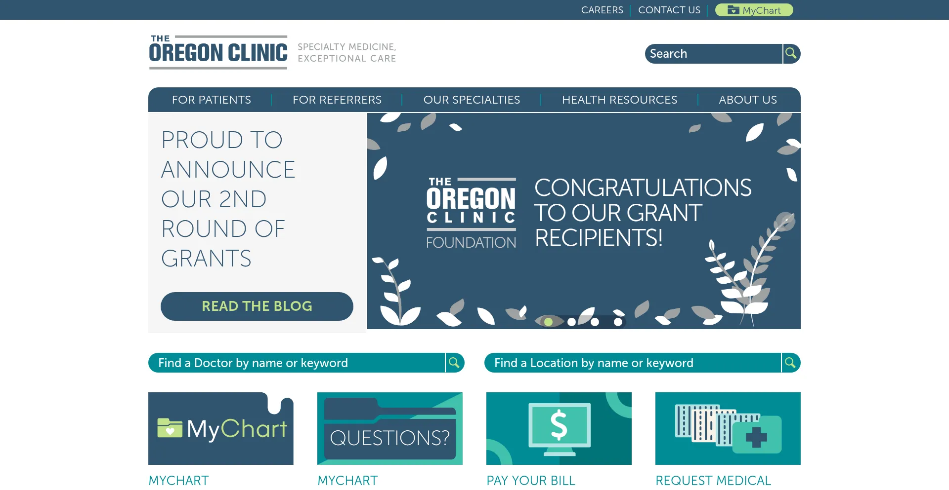 Oregonclinic.com Screenshot