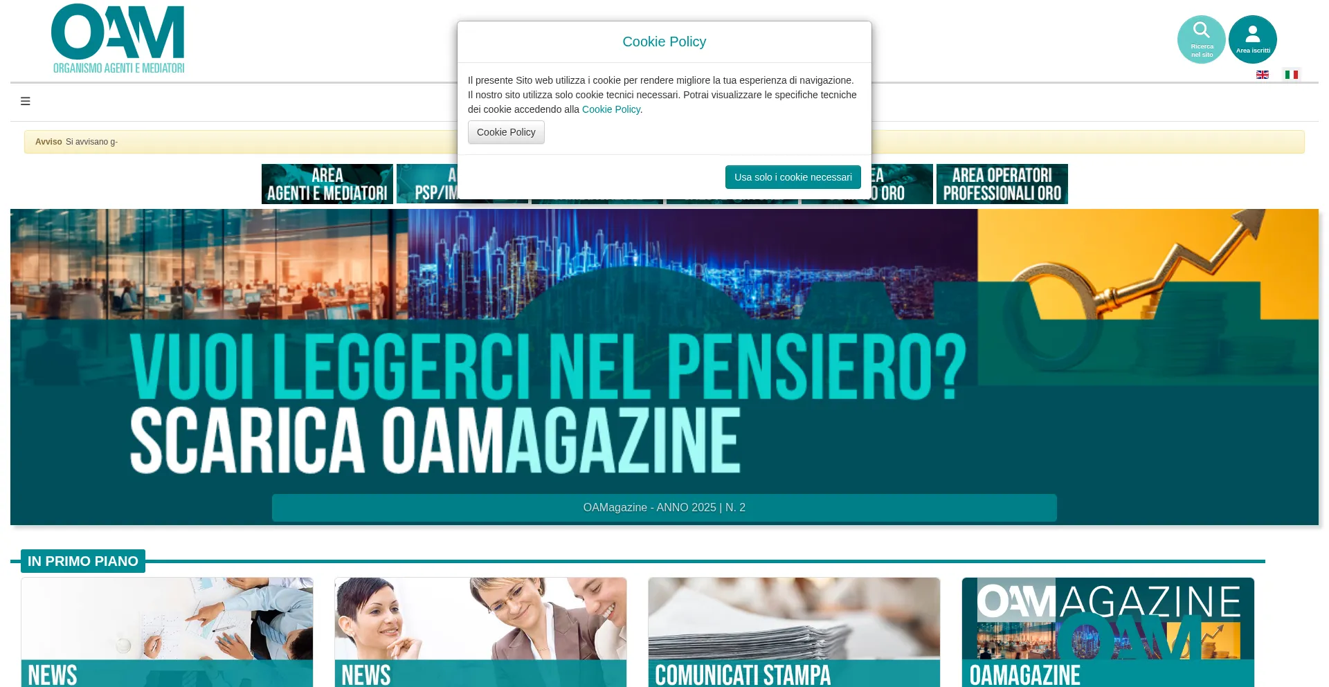 Website screenshot of Organismo-am.it