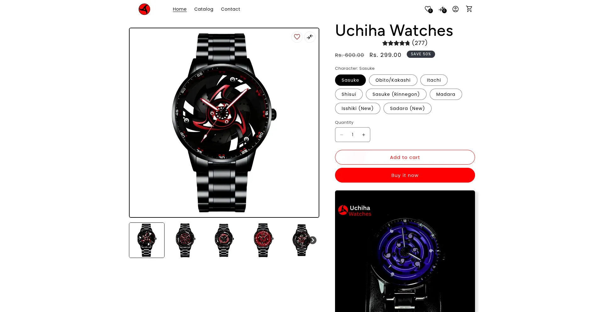 Website screenshot of Originaluchihawatches.in