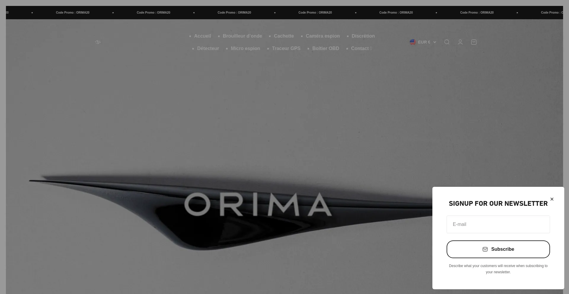 Website screenshot of Orimatech.com