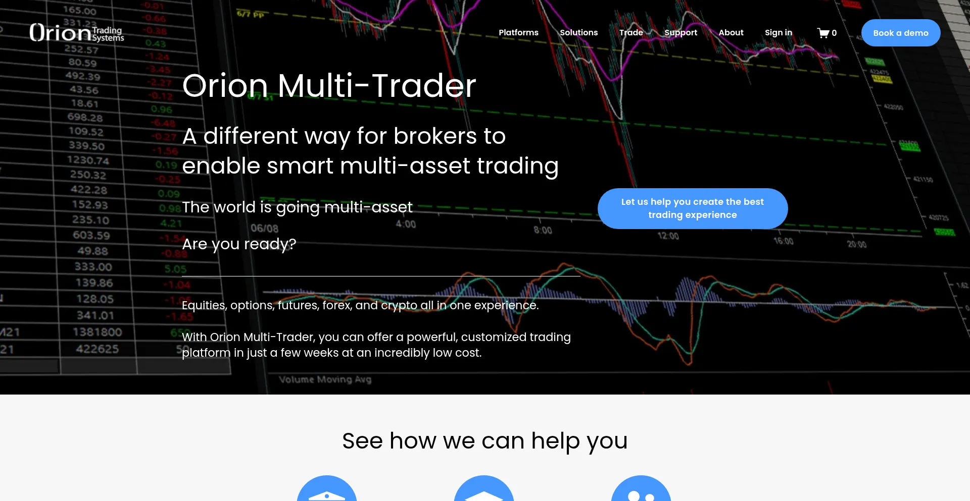 Website screenshot of Oriontradingsystems.com