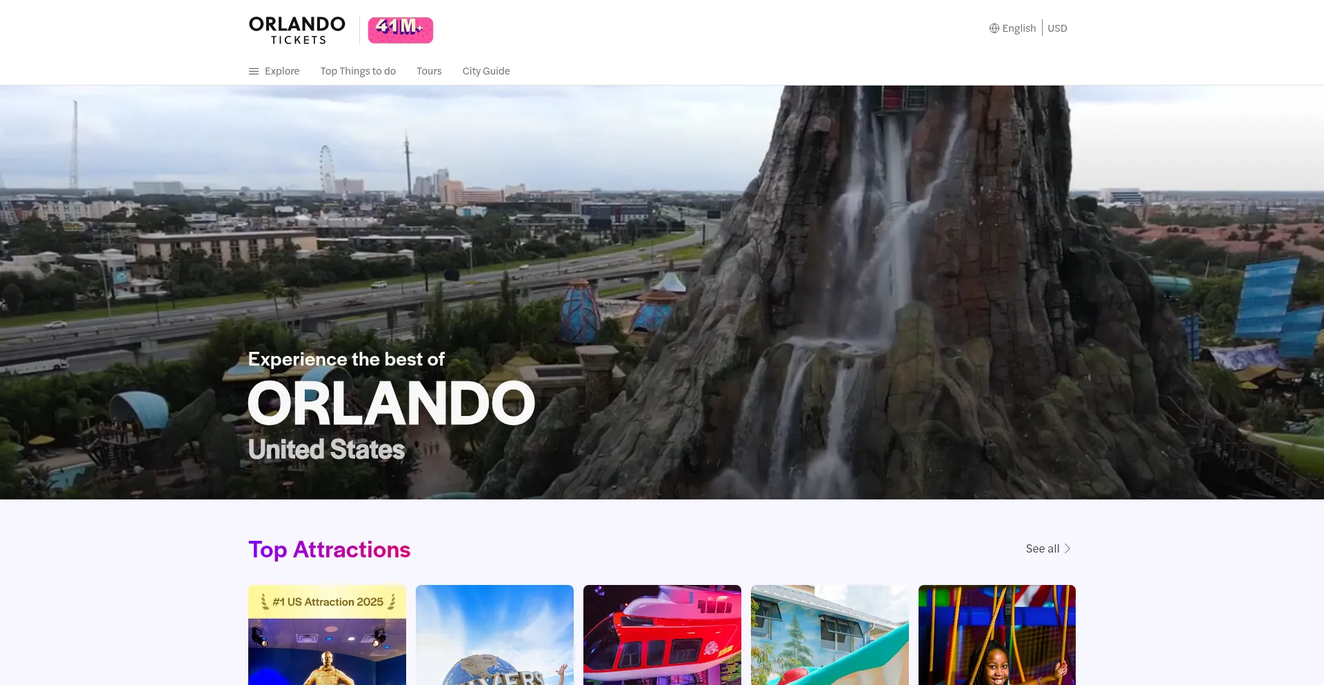 Website screenshot of Orlando-ticket.com