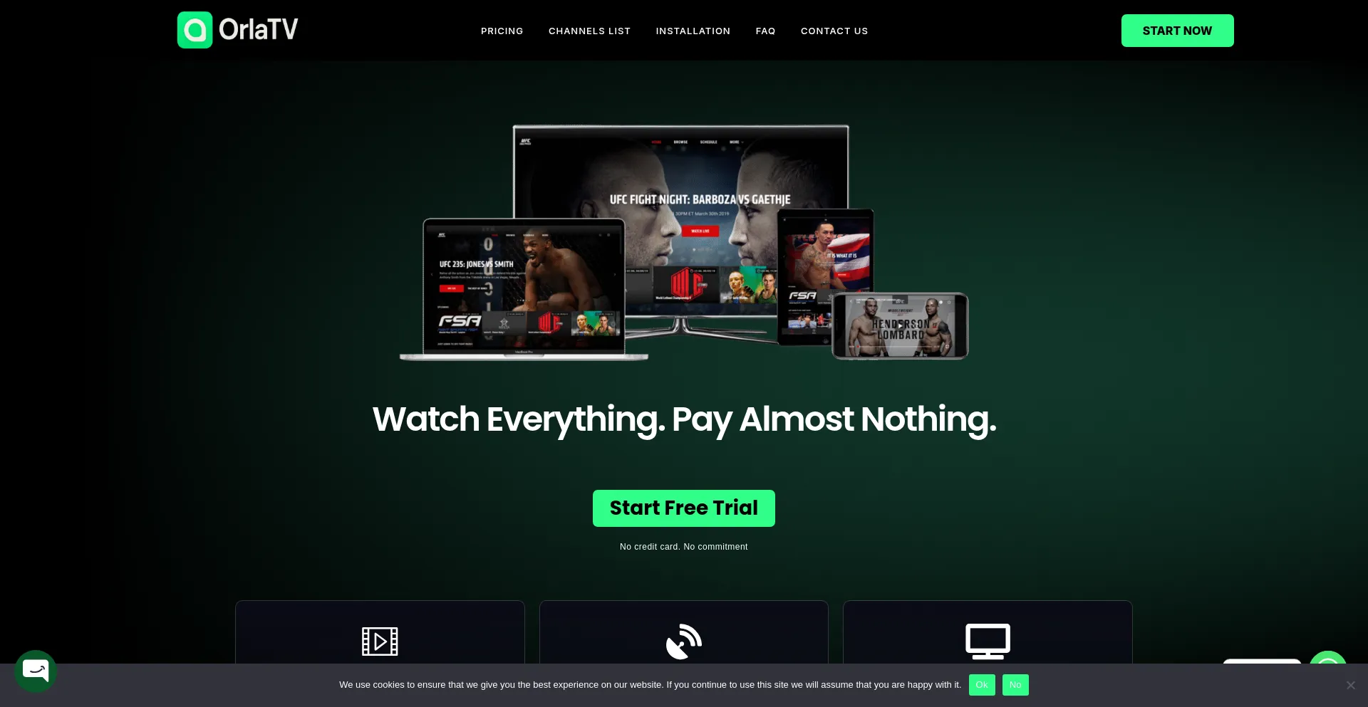 Website screenshot of Orlatv.com