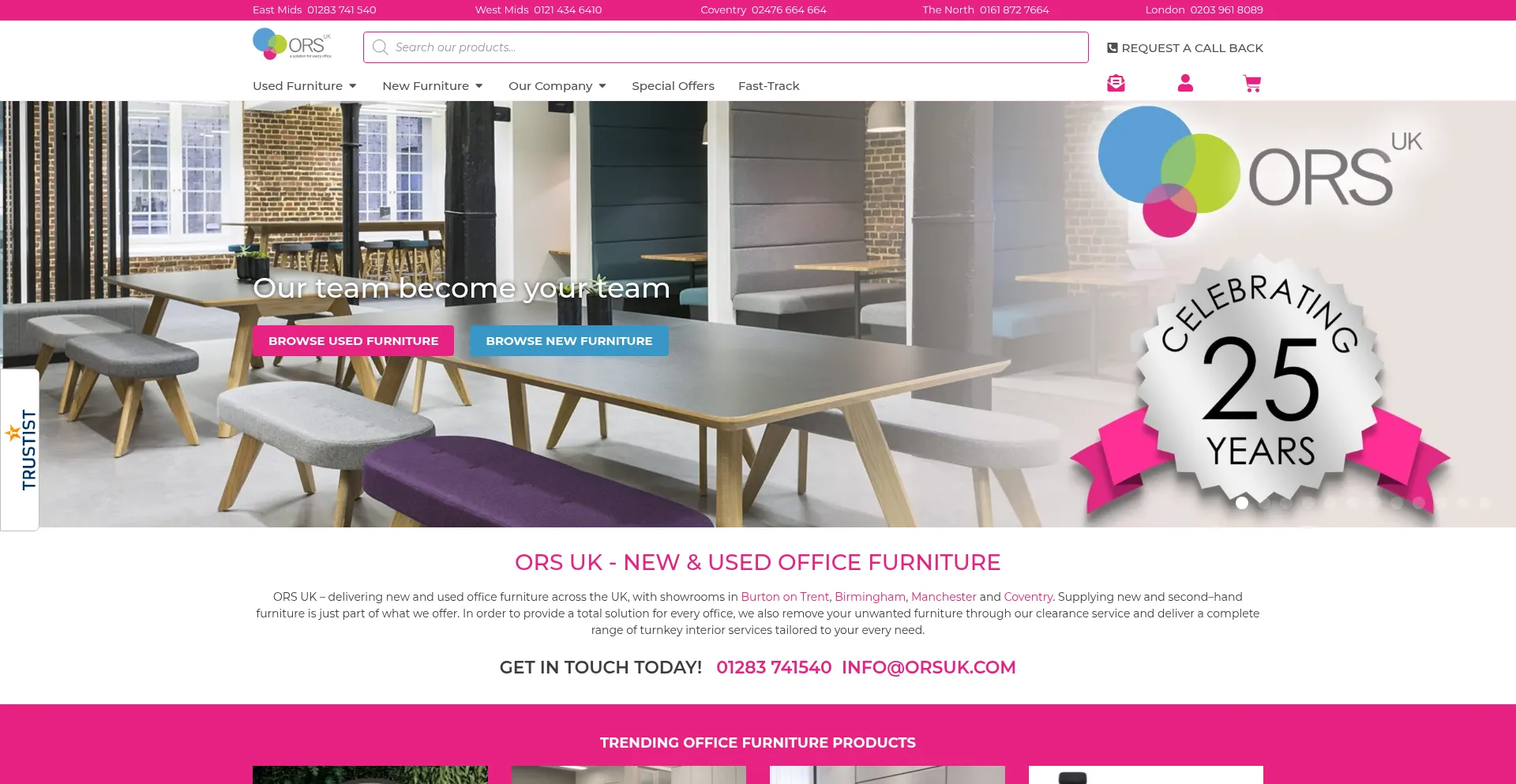 Website screenshot of Ors-recycle.co.uk