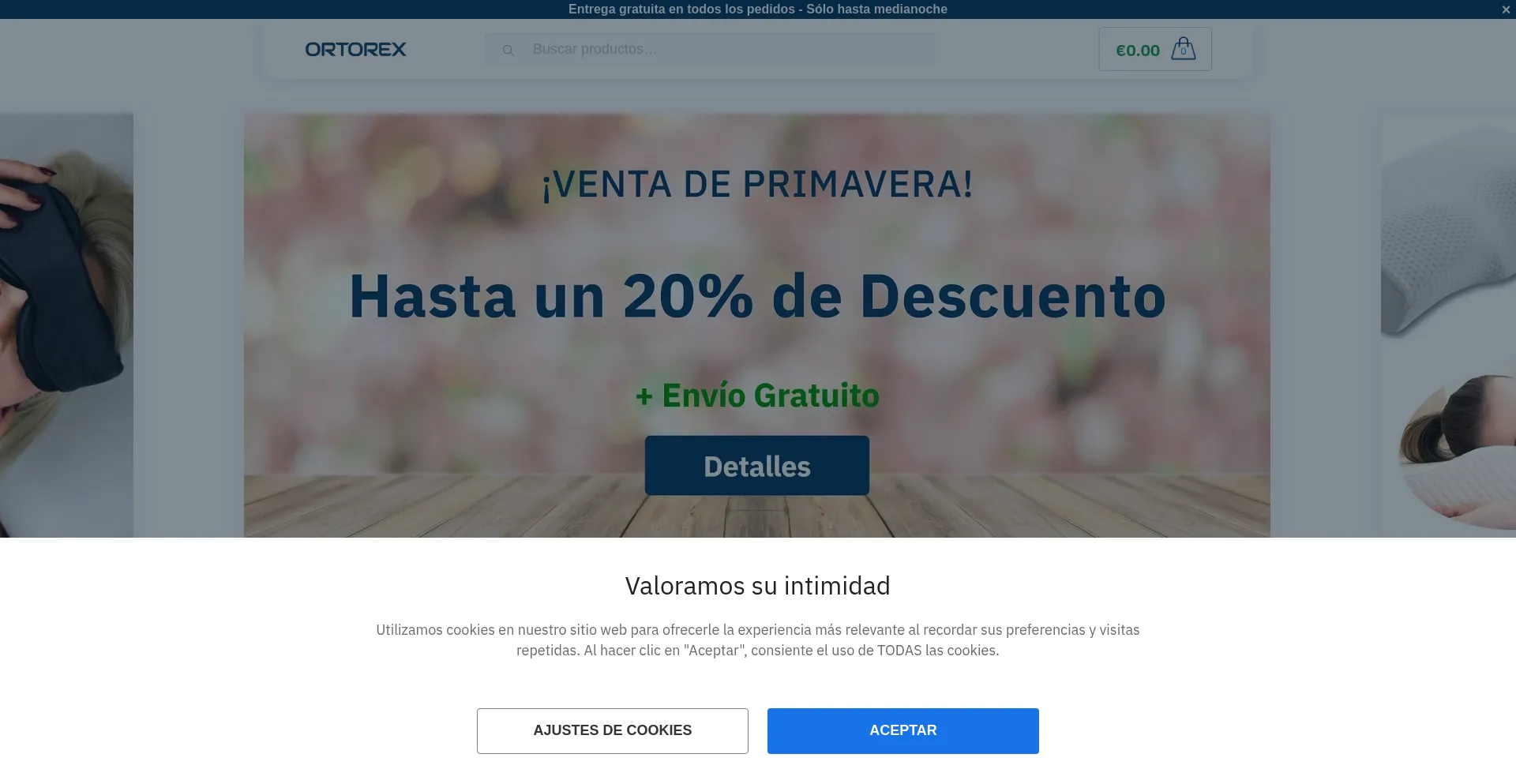 Website screenshot of Ortorex.es