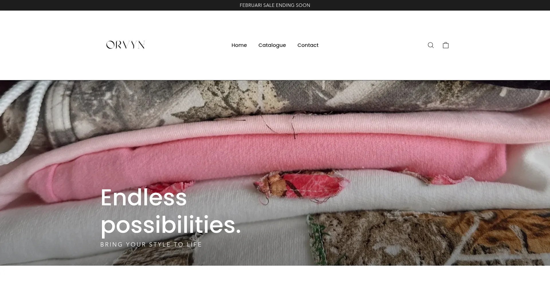 Website screenshot of Orvyn.shop