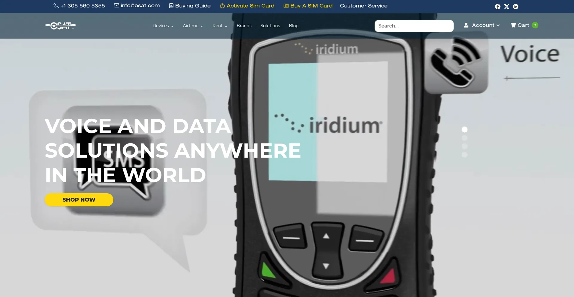 Website screenshot of Osat.com
