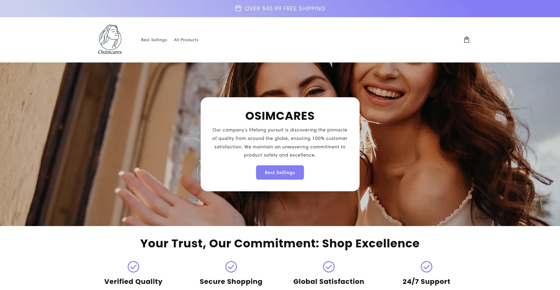 Website screenshot of Osimcarestore.com