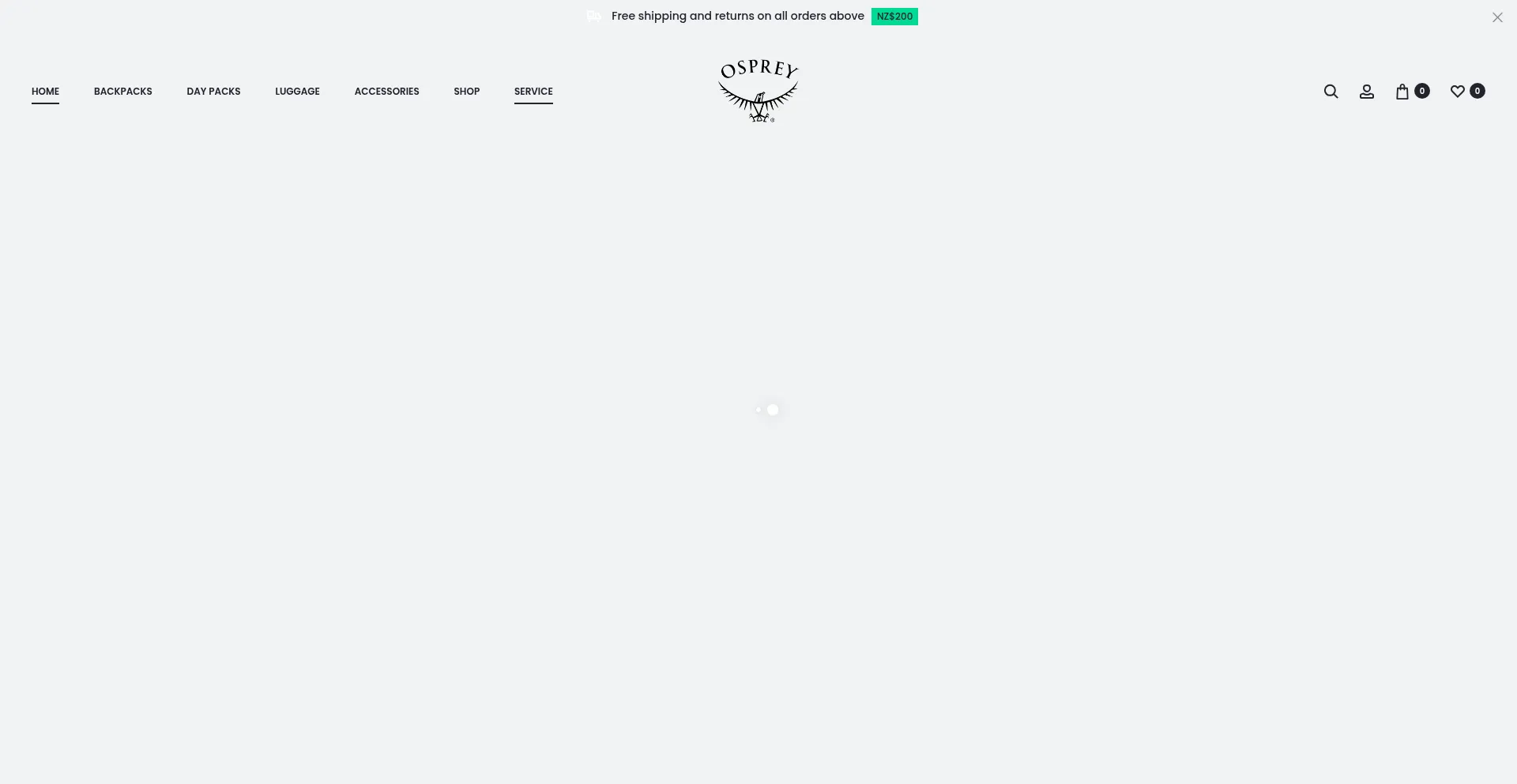 Website screenshot of Ospreys.nz