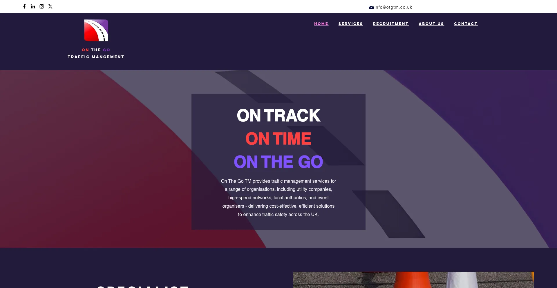 Website screenshot of Otgtm.co.uk