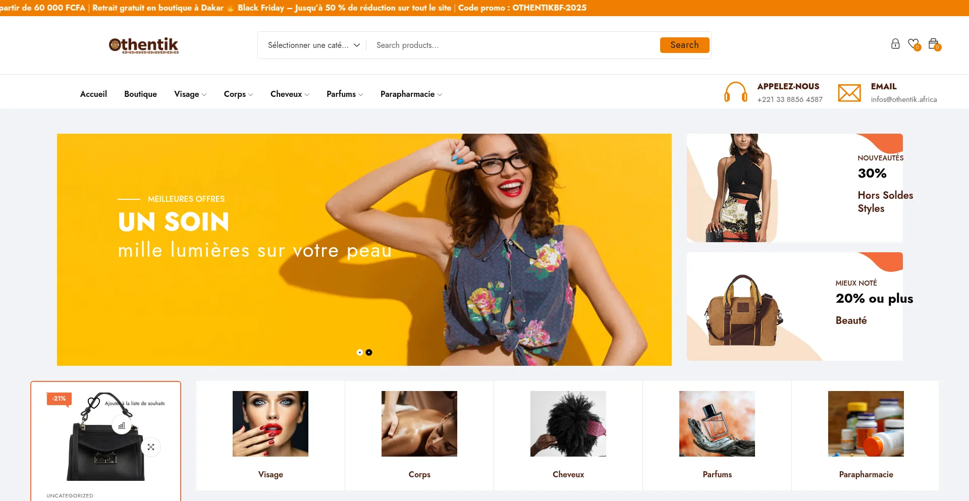 Website screenshot of Othentik.africa
