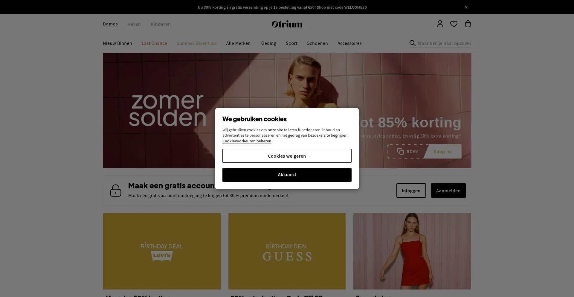 Website screenshot of Otrium.be