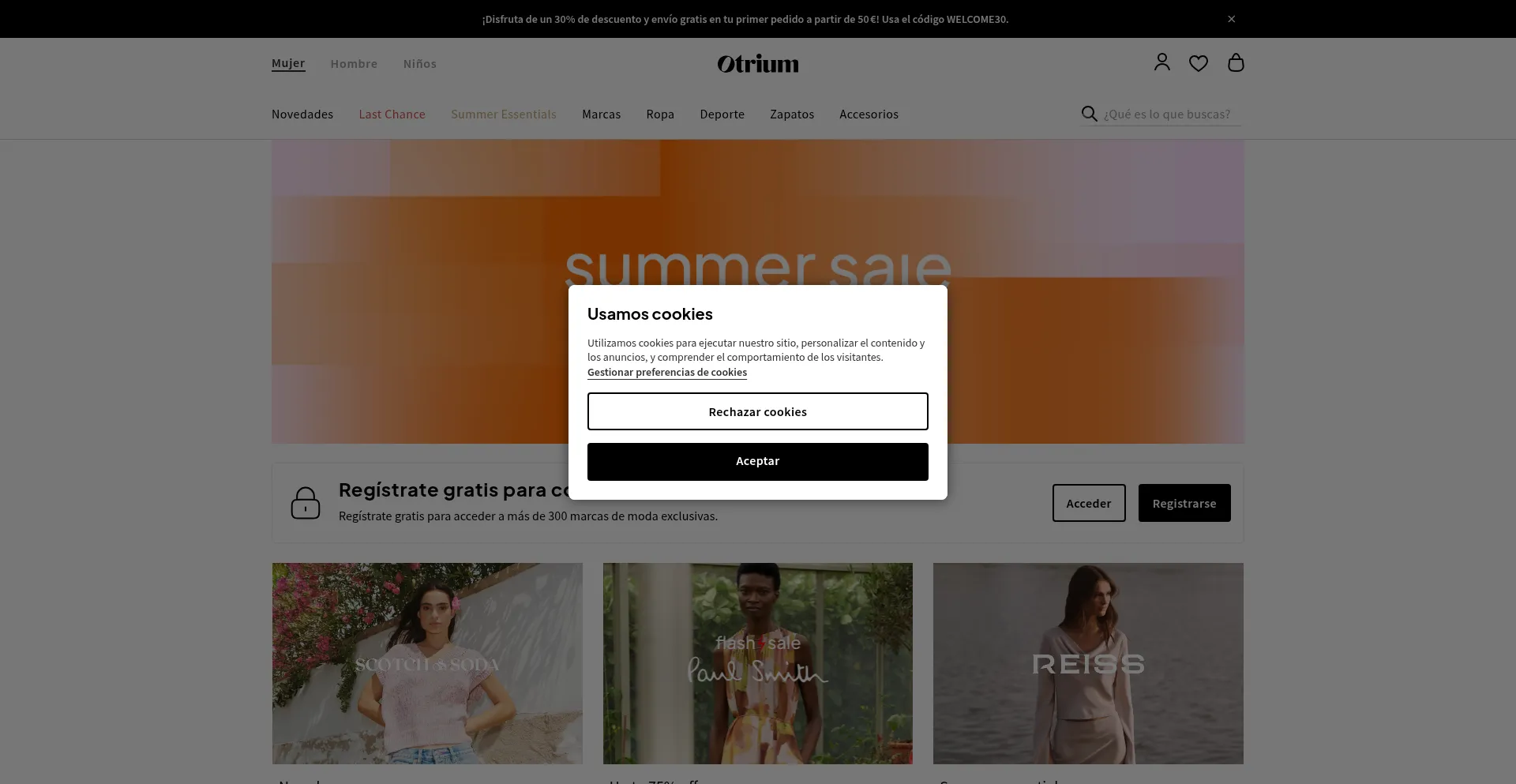 Website screenshot of Otrium.es