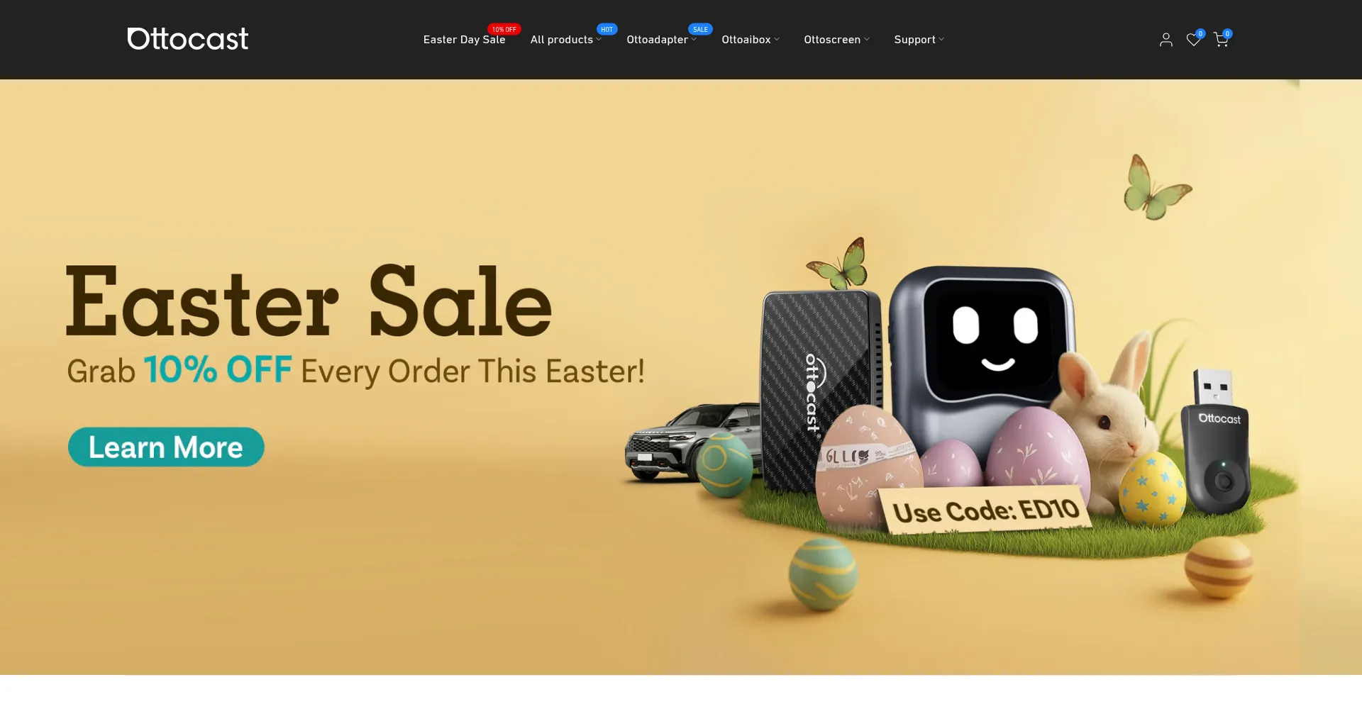Website screenshot of Ottocast.com
