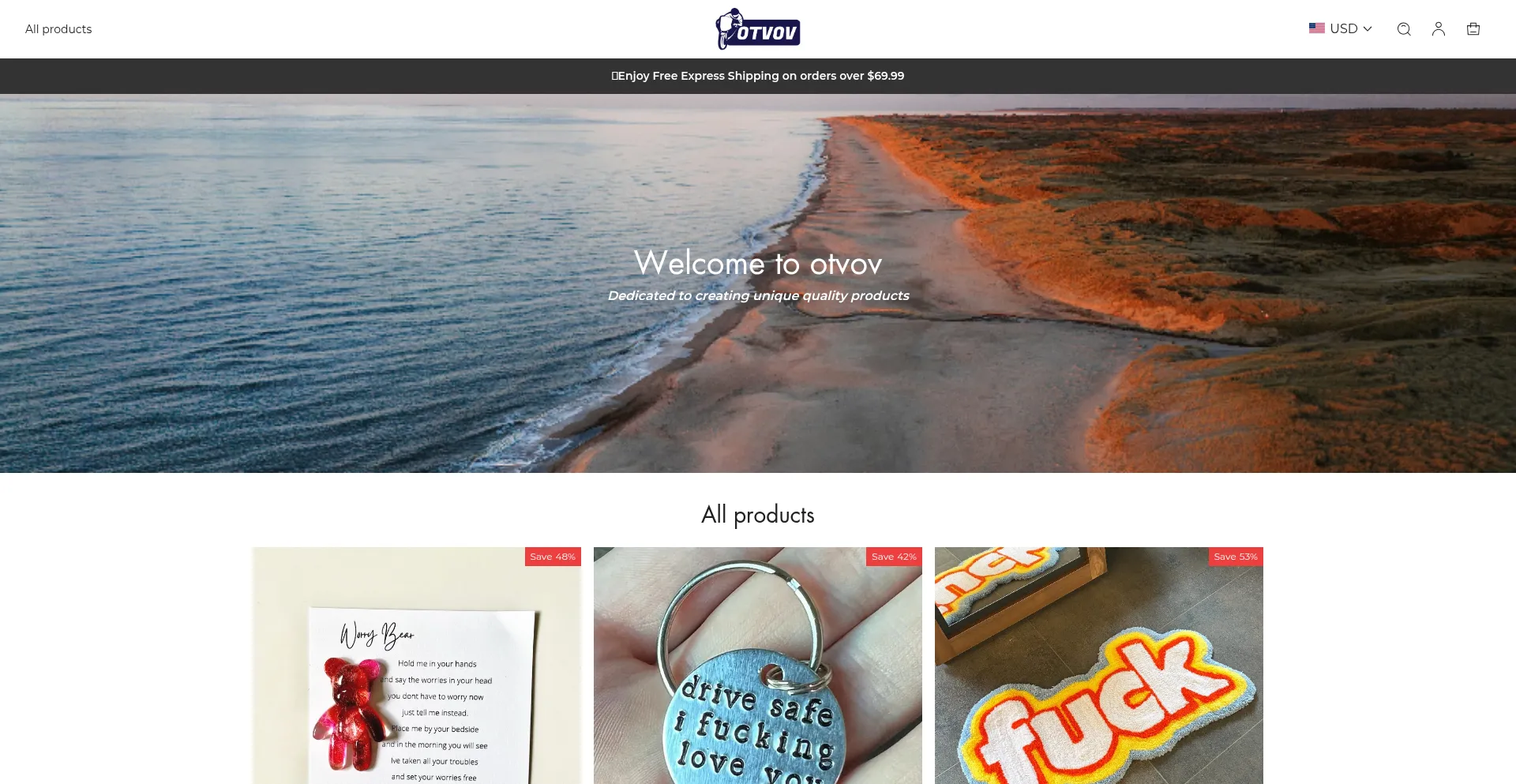 Website screenshot of Otvov.com