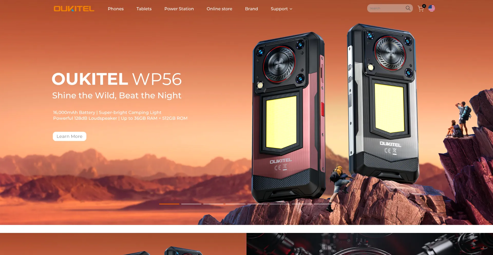 Website screenshot of Oukitel.com