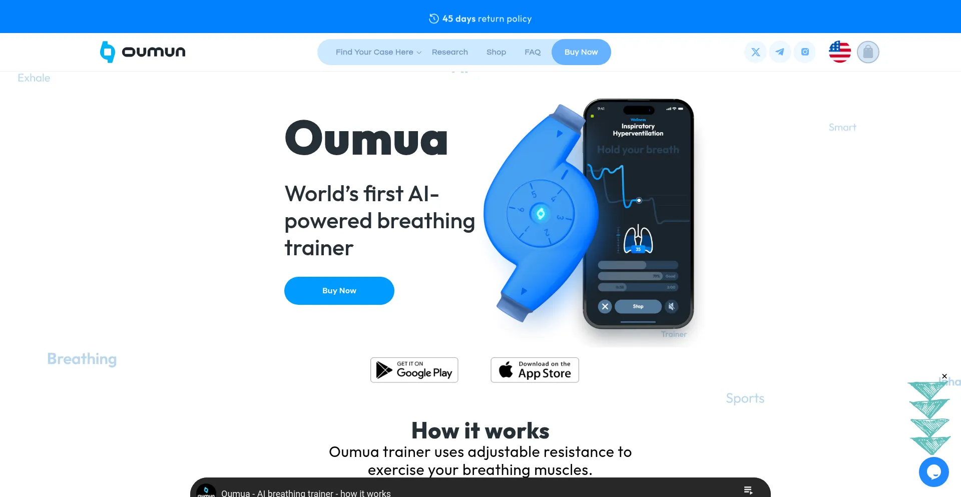 Website screenshot of Oumua.me