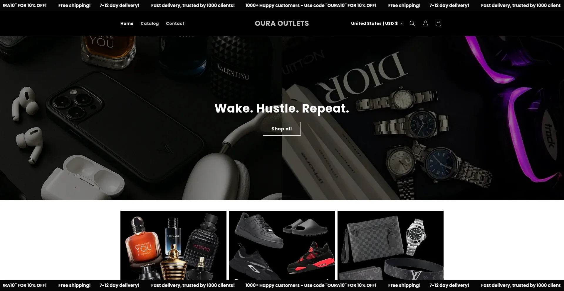 Ouraoutlets.com Screenshot