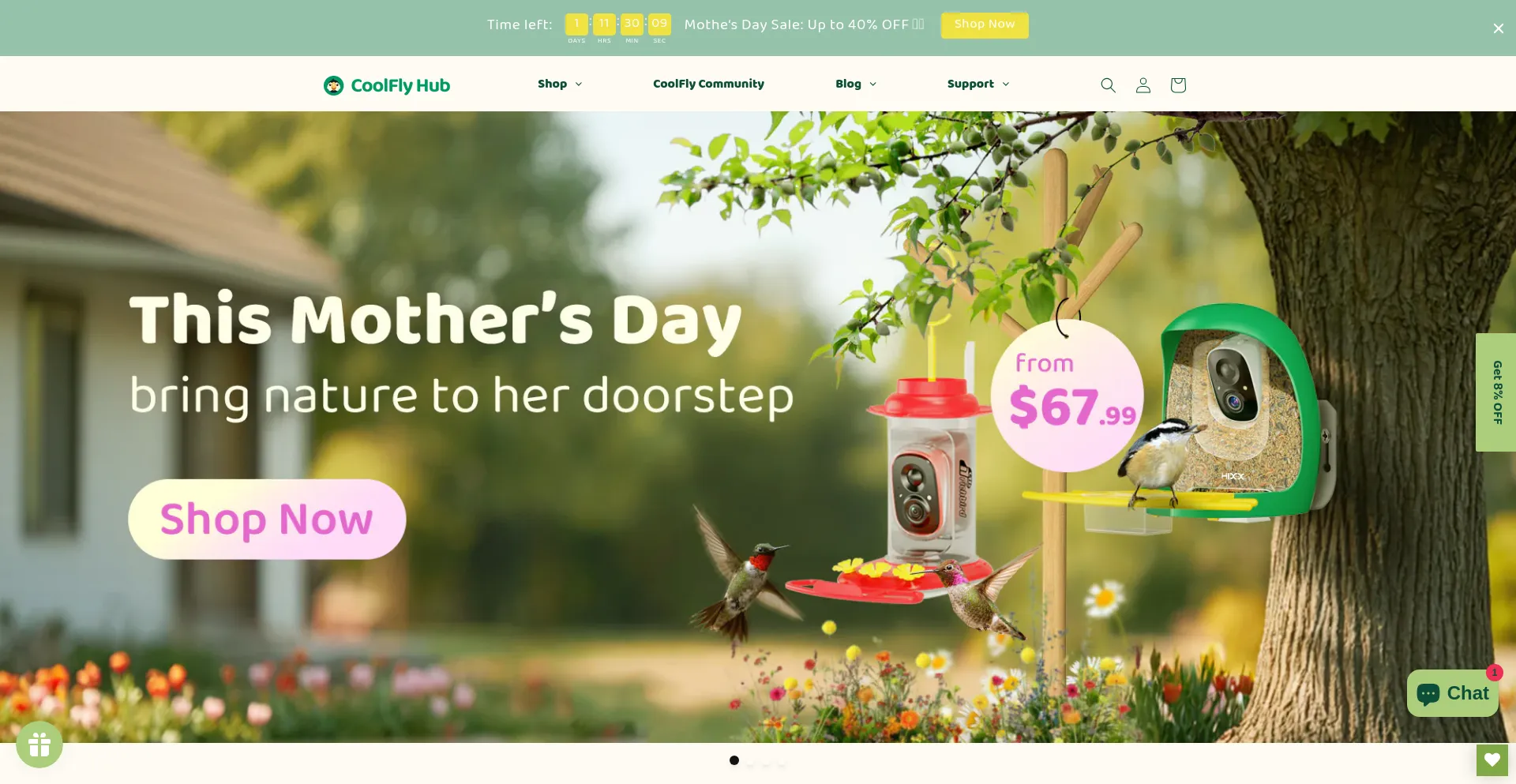 Website screenshot of Ourcoolfly.com