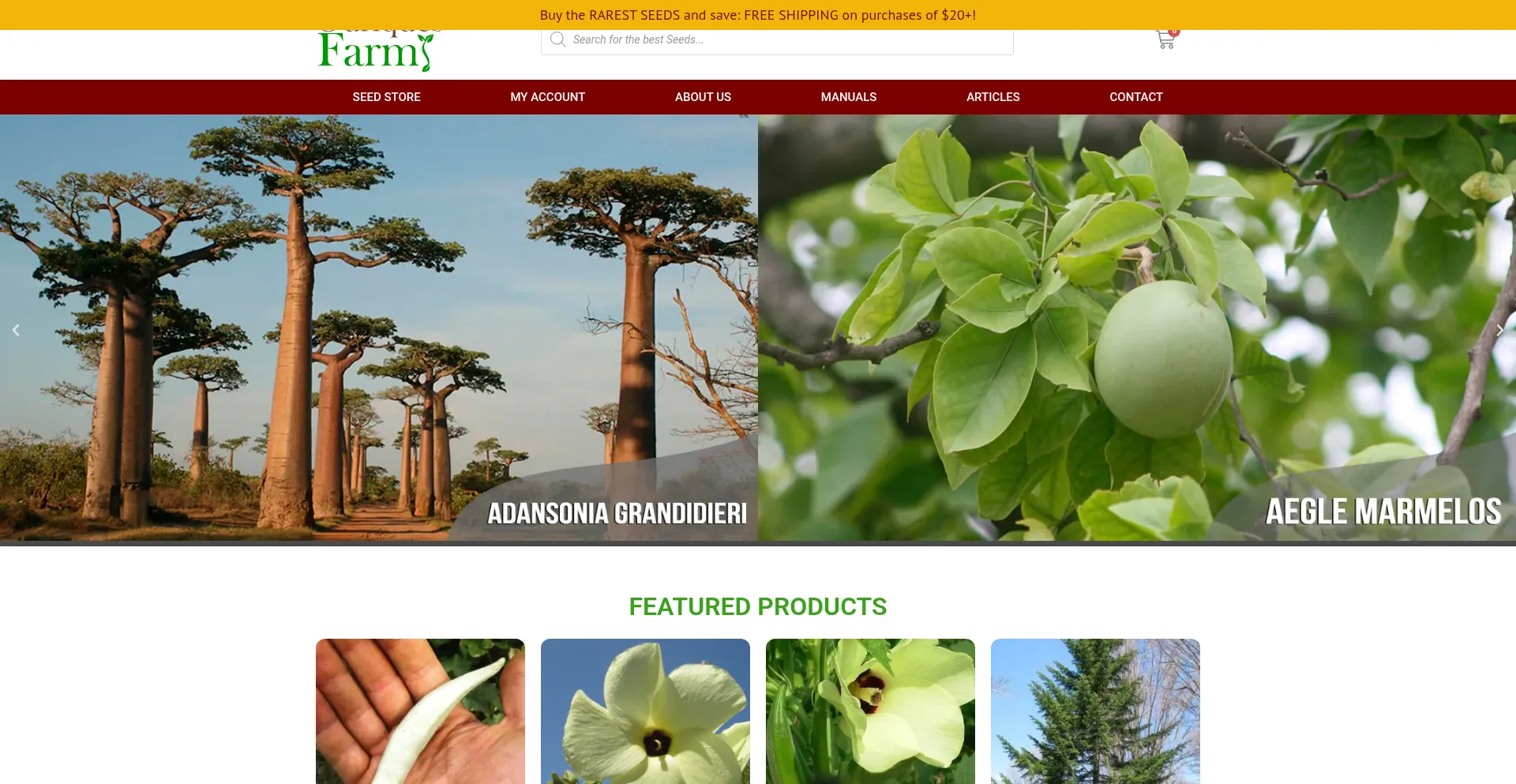 Website screenshot of Ouriquesfarm.com