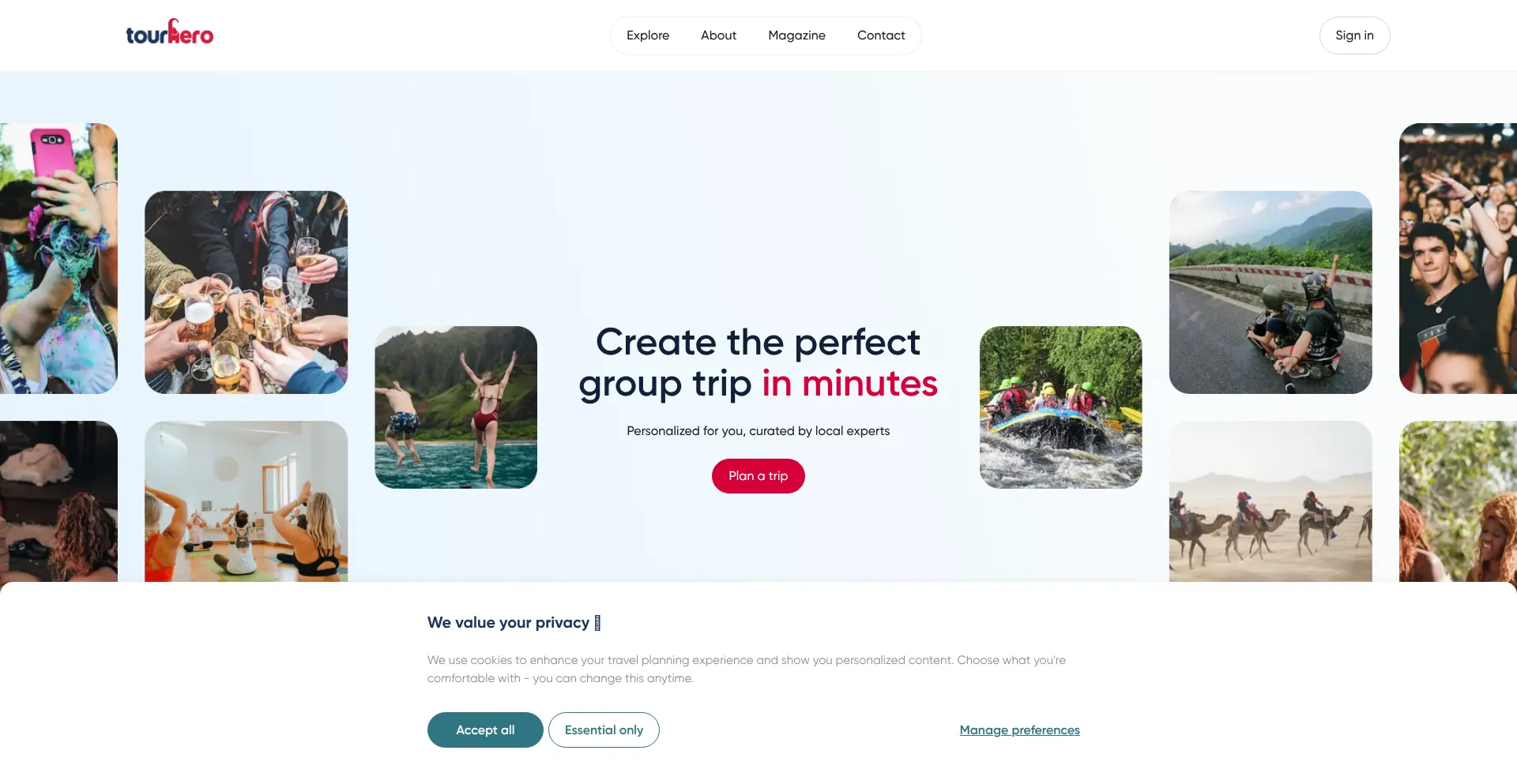 Website screenshot of Ourtourherohorizons.co