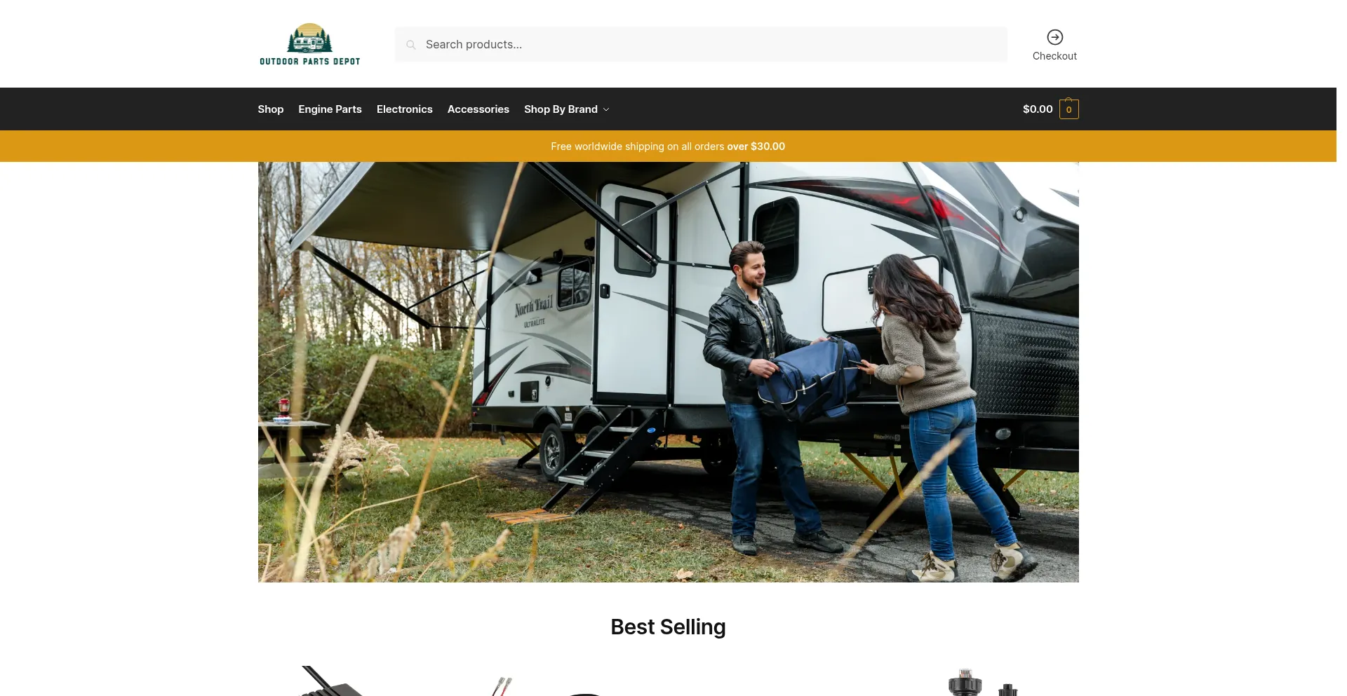 Website screenshot of Outdoorpartsdepot.com