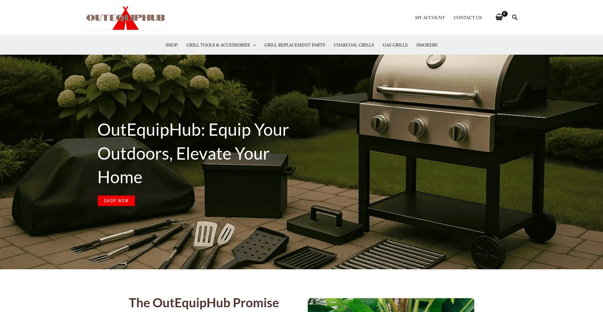Website screenshot of Outequiphub.com