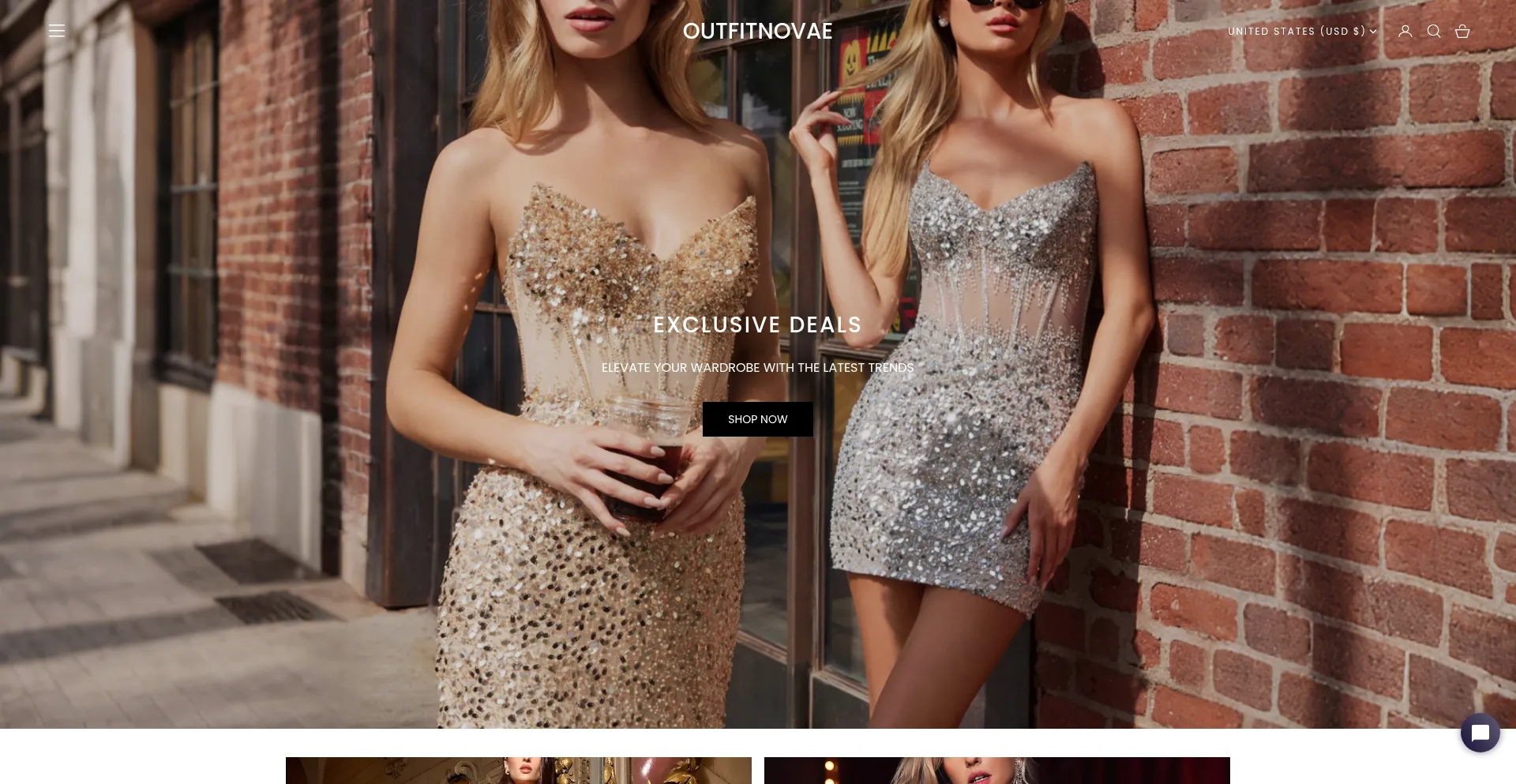 Website screenshot of Outfitnovae.com