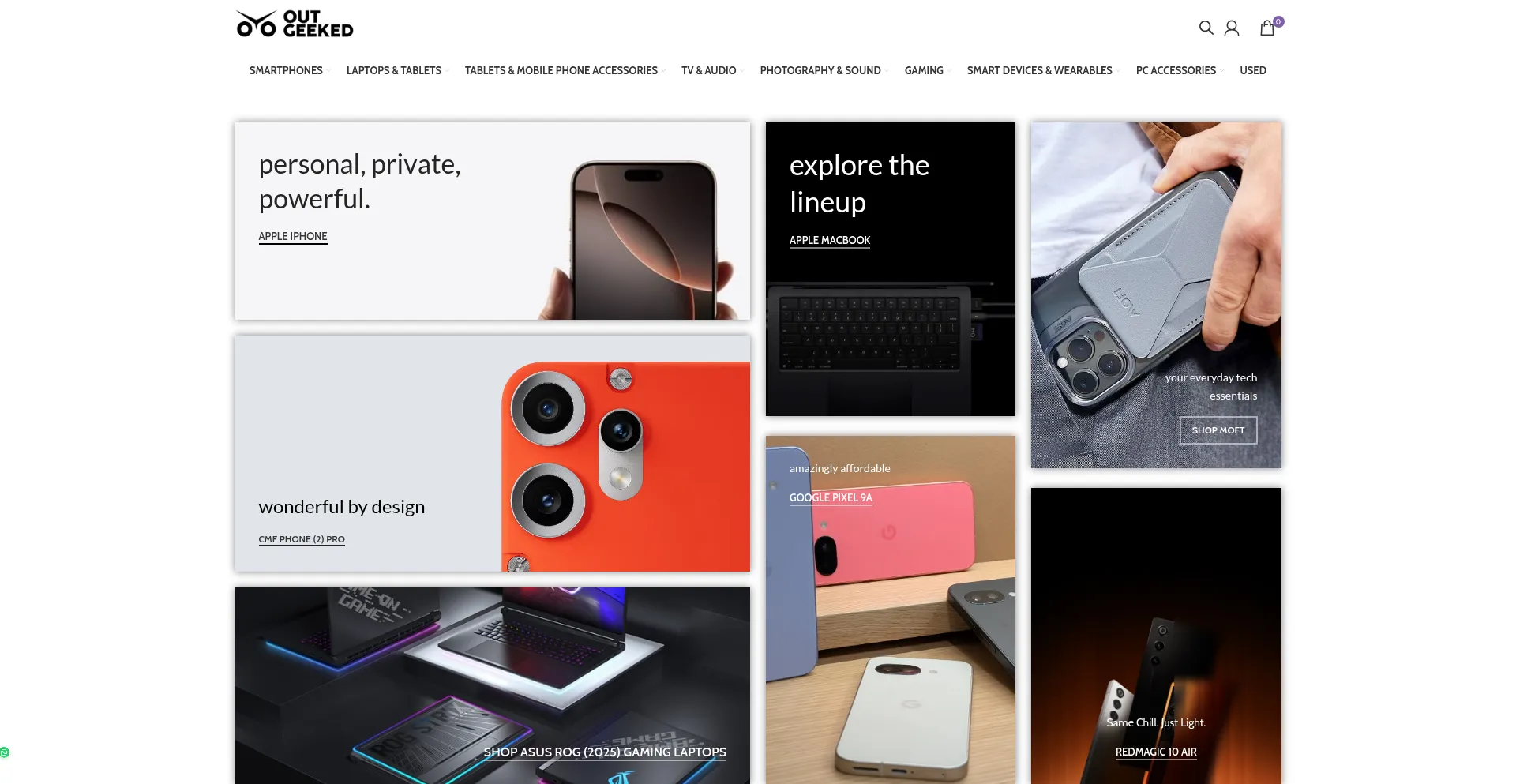 Website screenshot of Outgeeked.net