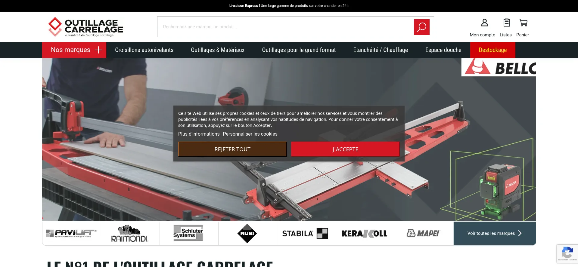 Website screenshot of Outillage-carrelage.com