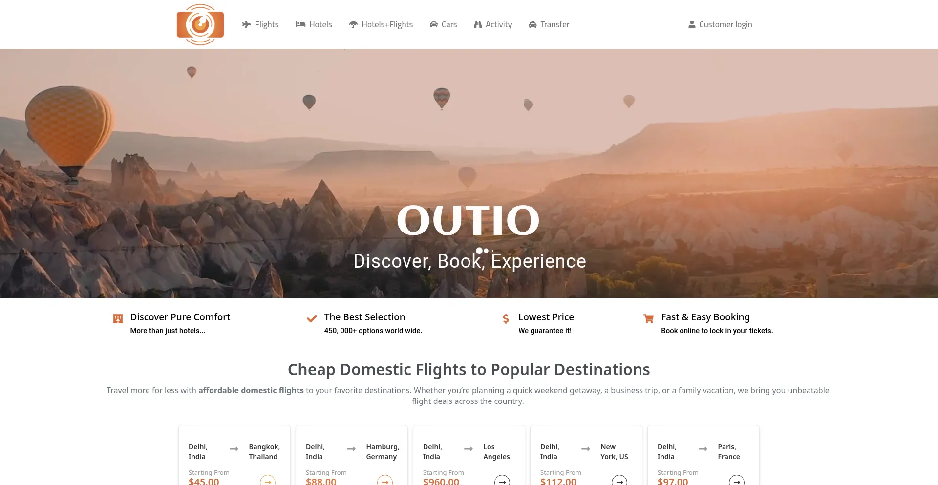 Website screenshot of Outio.co