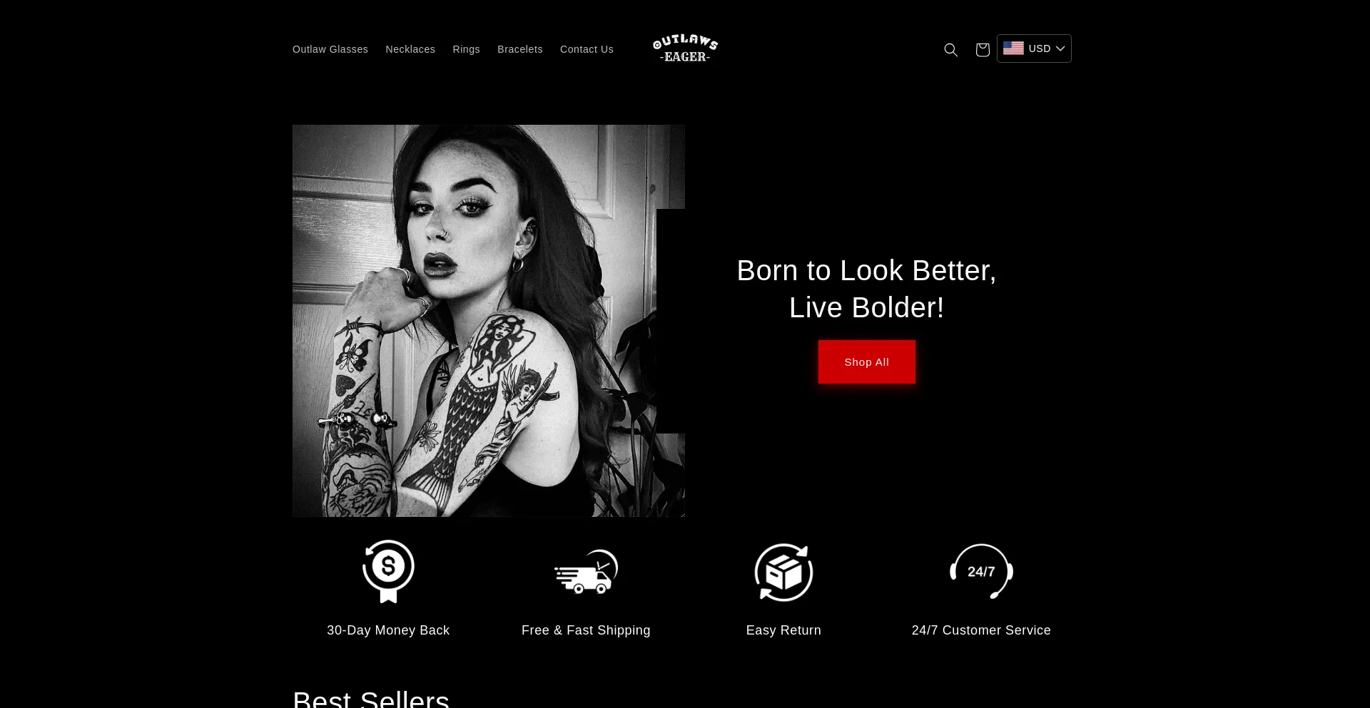 Website screenshot of Outlawseager.com