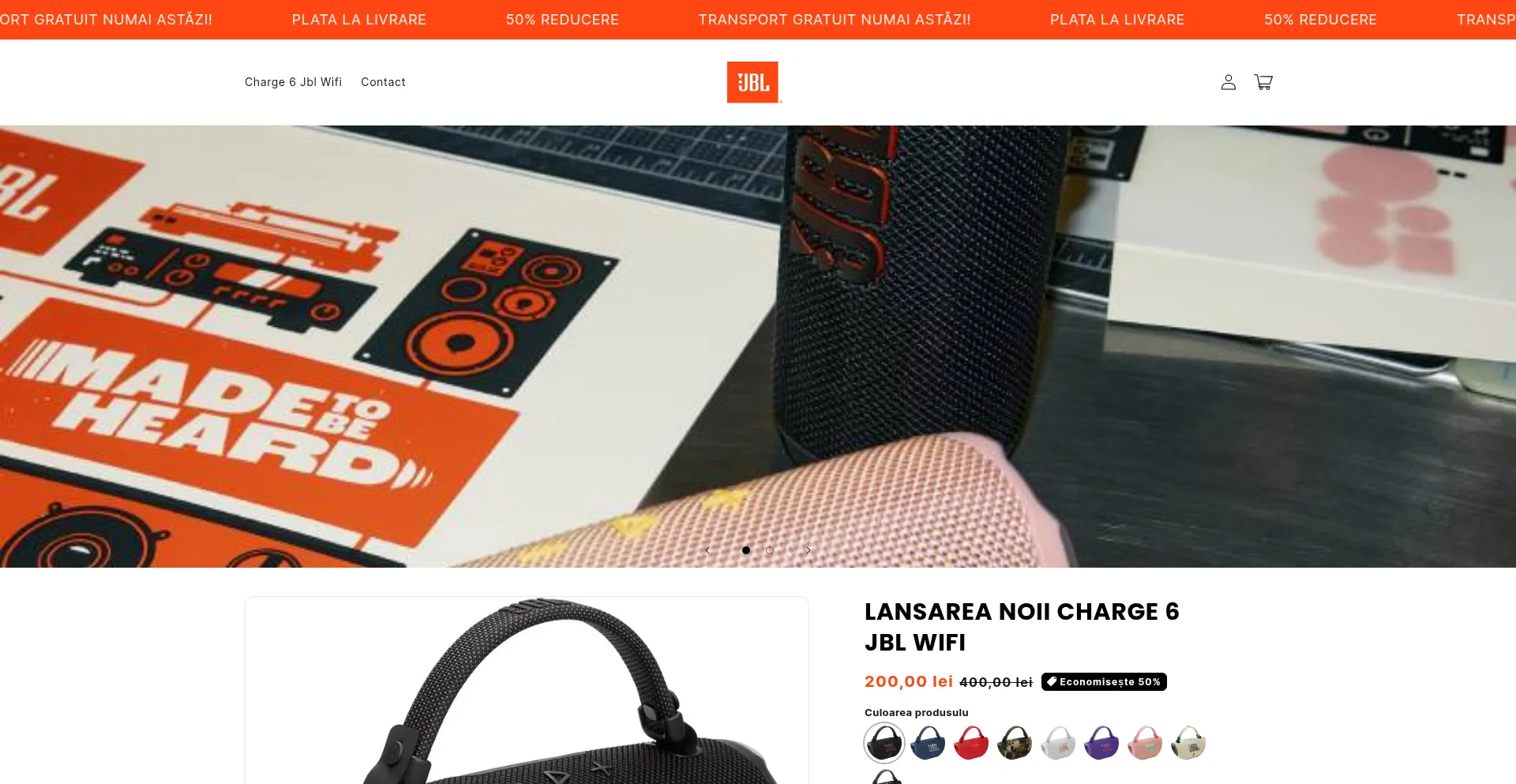 Website screenshot of Outlet-oficialjbl.com