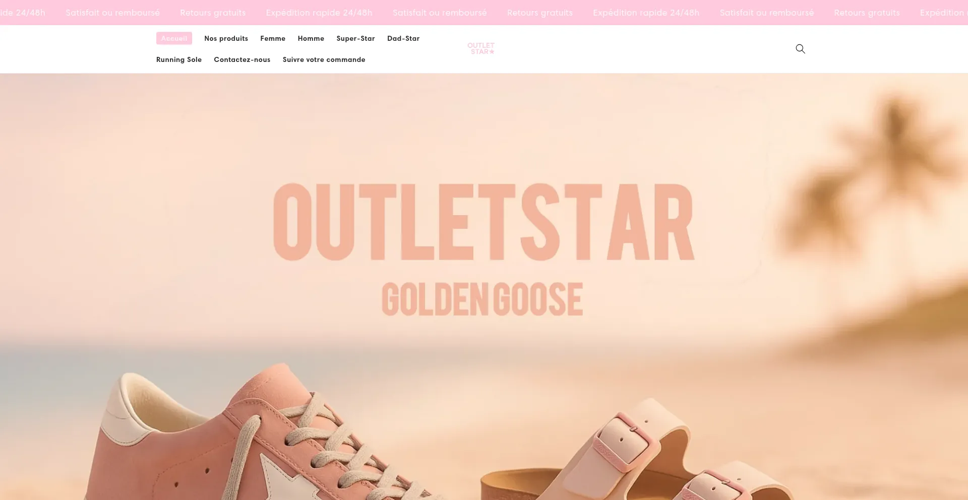 Website screenshot of Outlet-star.fr