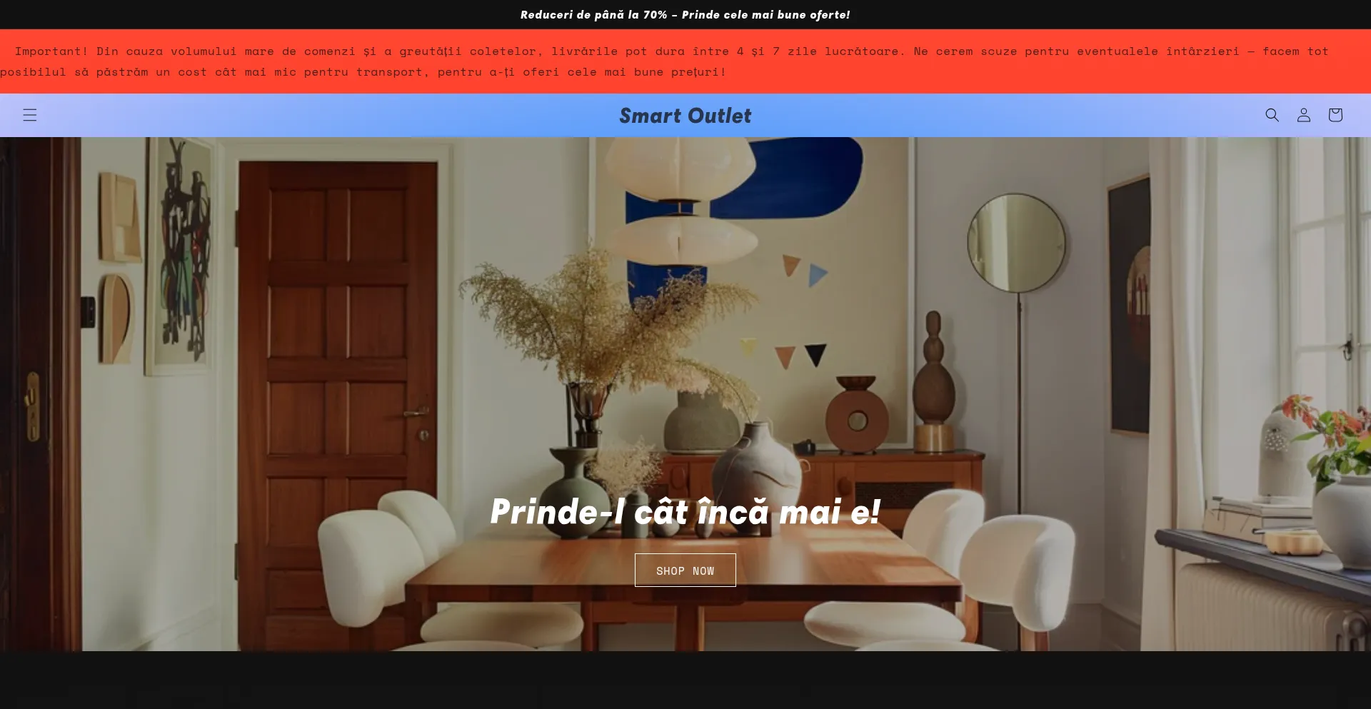 Website screenshot of Outletsmart.ro
