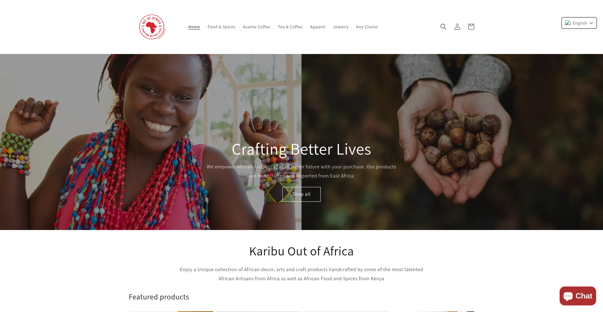 Outofafricamarket.com Screenshot